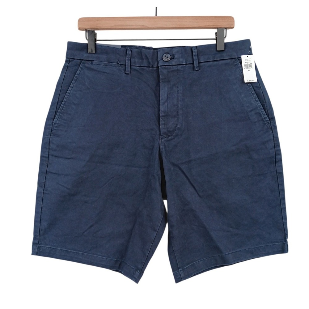 Gap Chino Shorts Mens 31 Navy Blue 10 Inch Inseam Stretch Casual Summer NEW